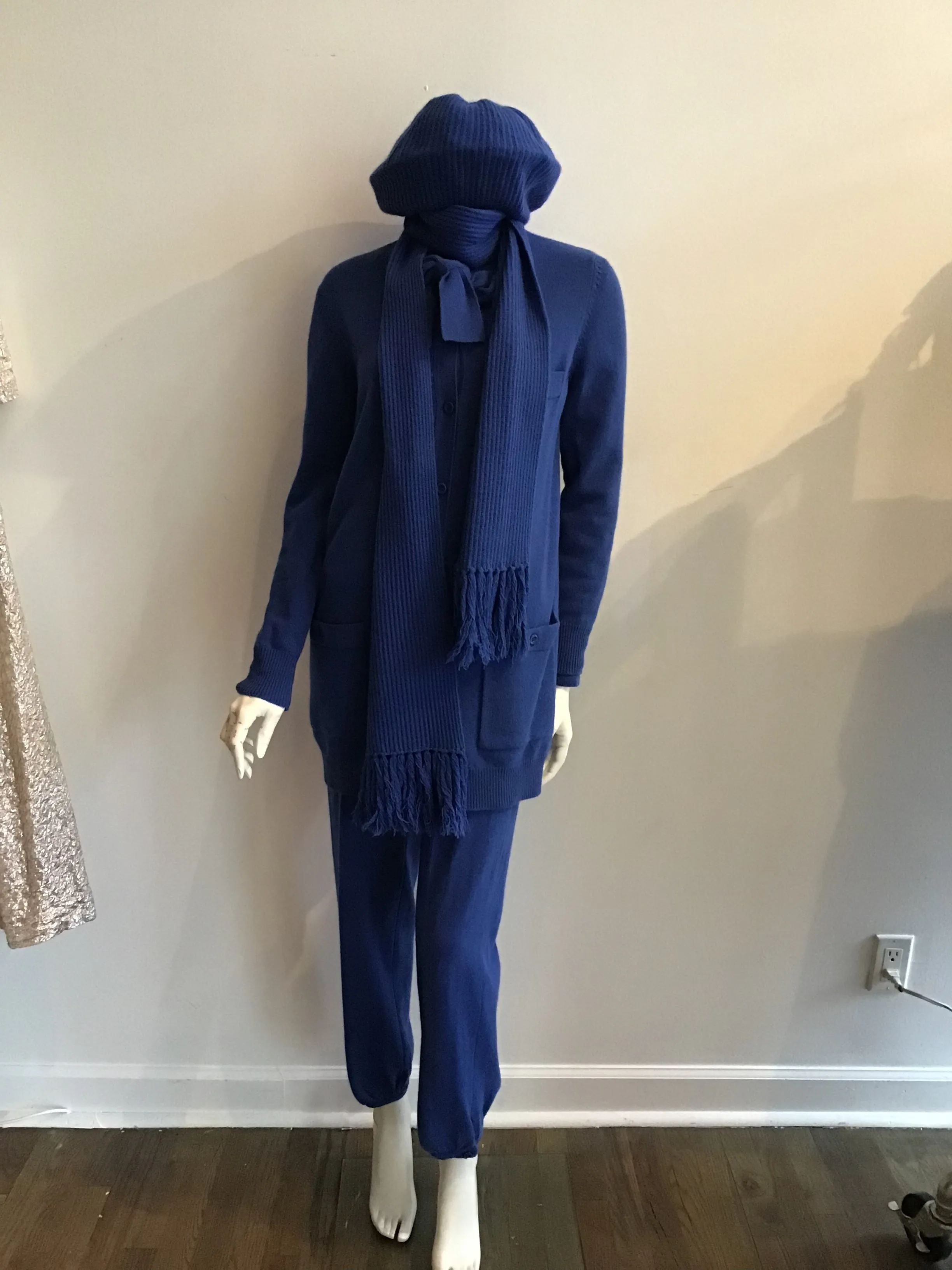 1980's Sonia Rykiel 5pc Blue knit \ Ensemble-size 10
