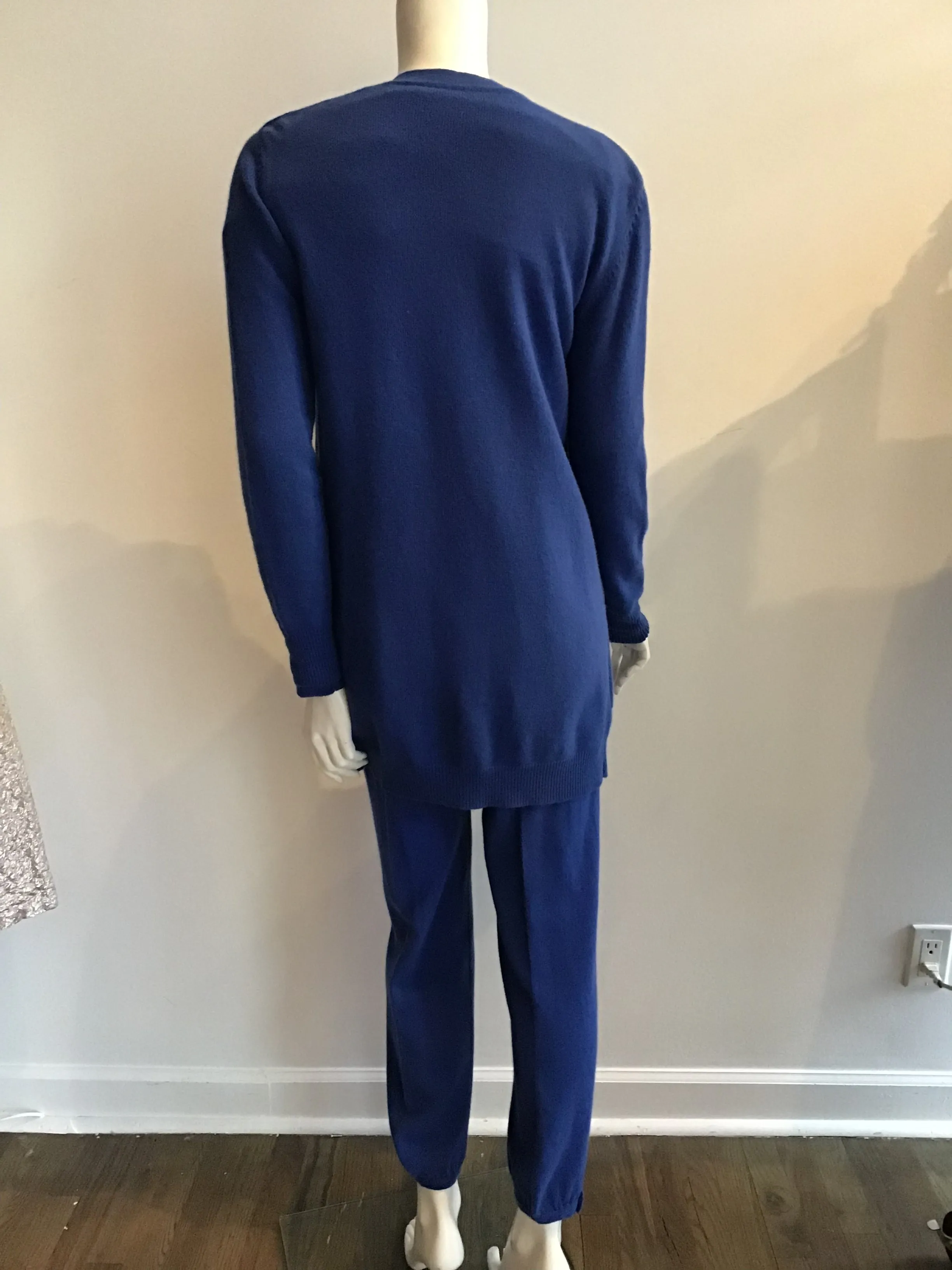 1980's Sonia Rykiel 5pc Blue knit \ Ensemble-size 10