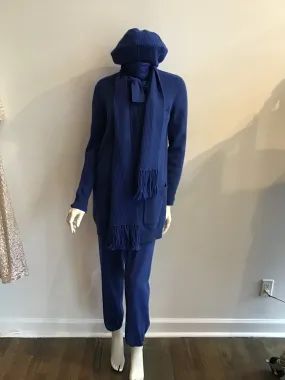 1980's Sonia Rykiel 5pc Blue knit \ Ensemble-size 10