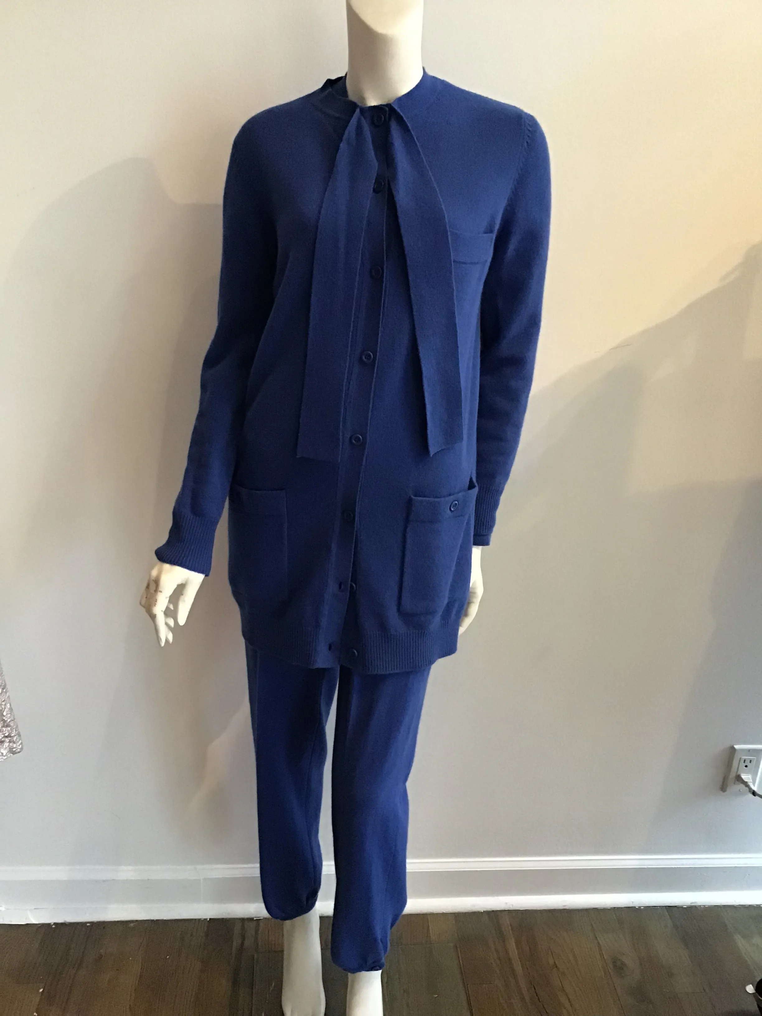 1980's Sonia Rykiel 5pc Blue knit \ Ensemble-size 10