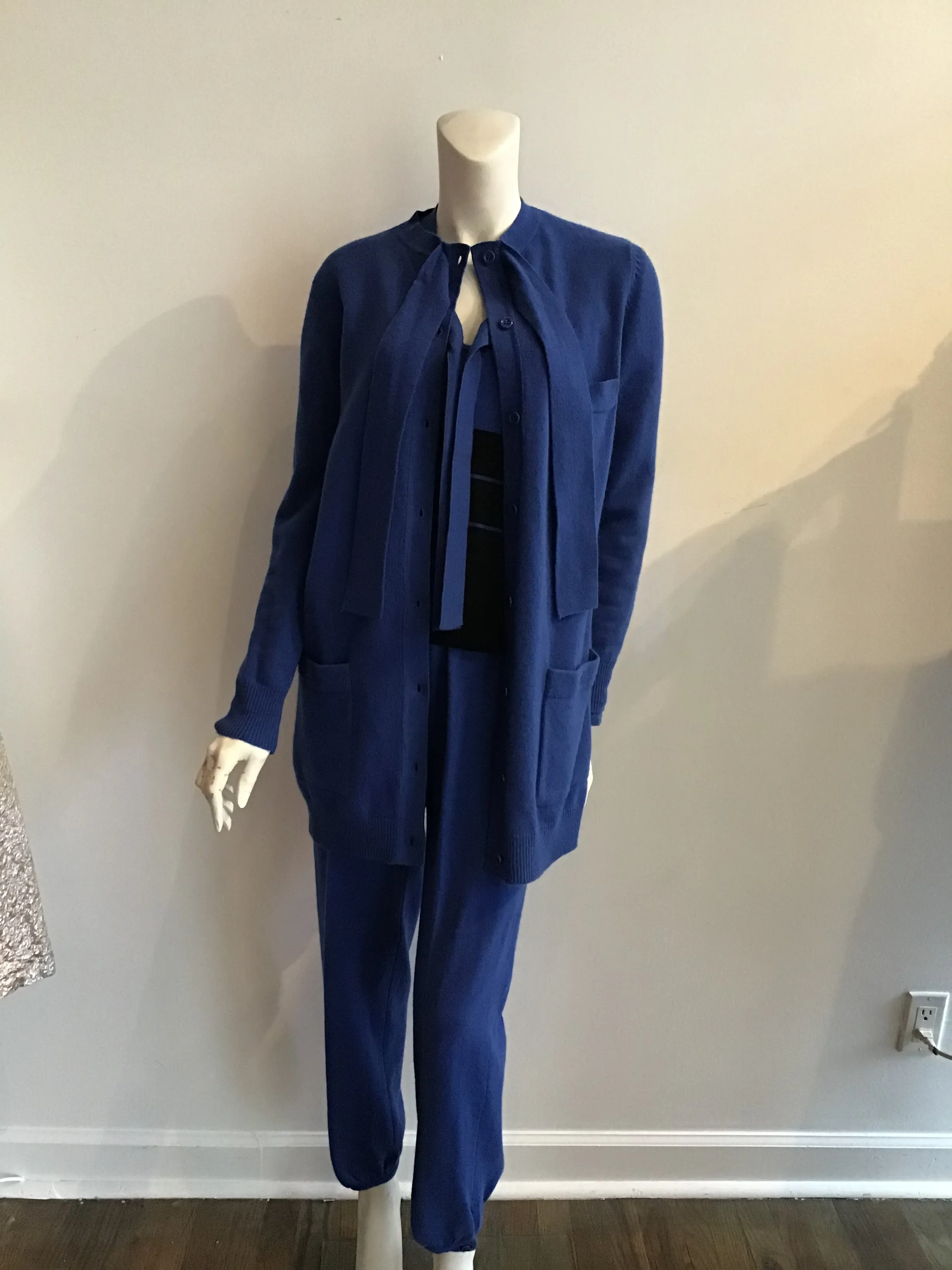 1980's Sonia Rykiel 5pc Blue knit \ Ensemble-size 10