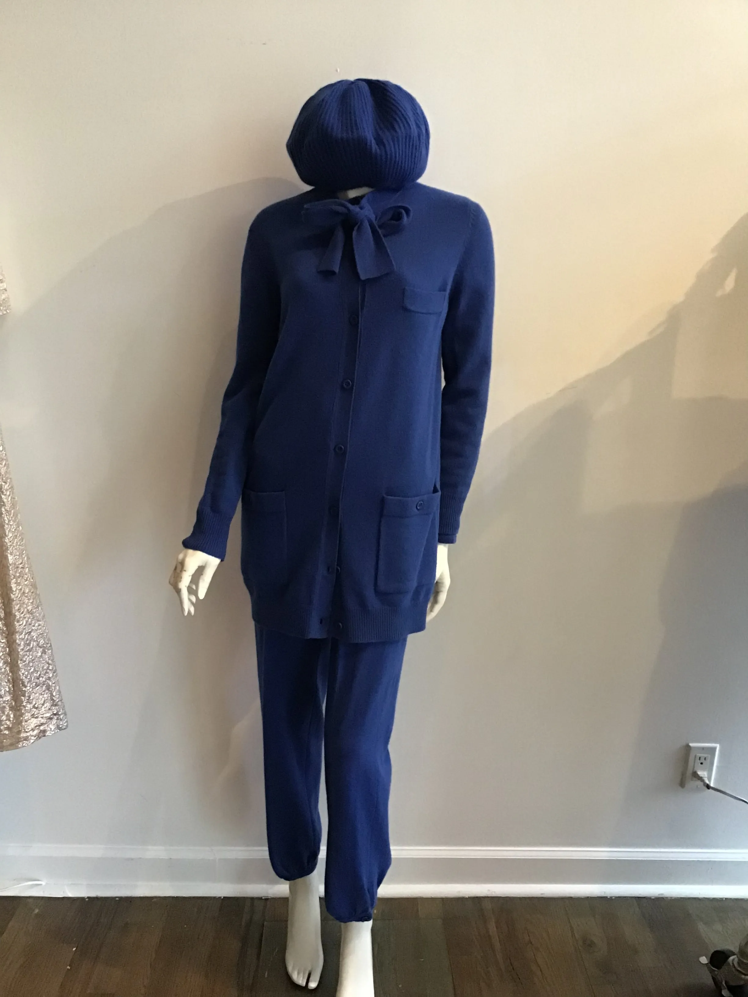 1980's Sonia Rykiel 5pc Blue knit \ Ensemble-size 10
