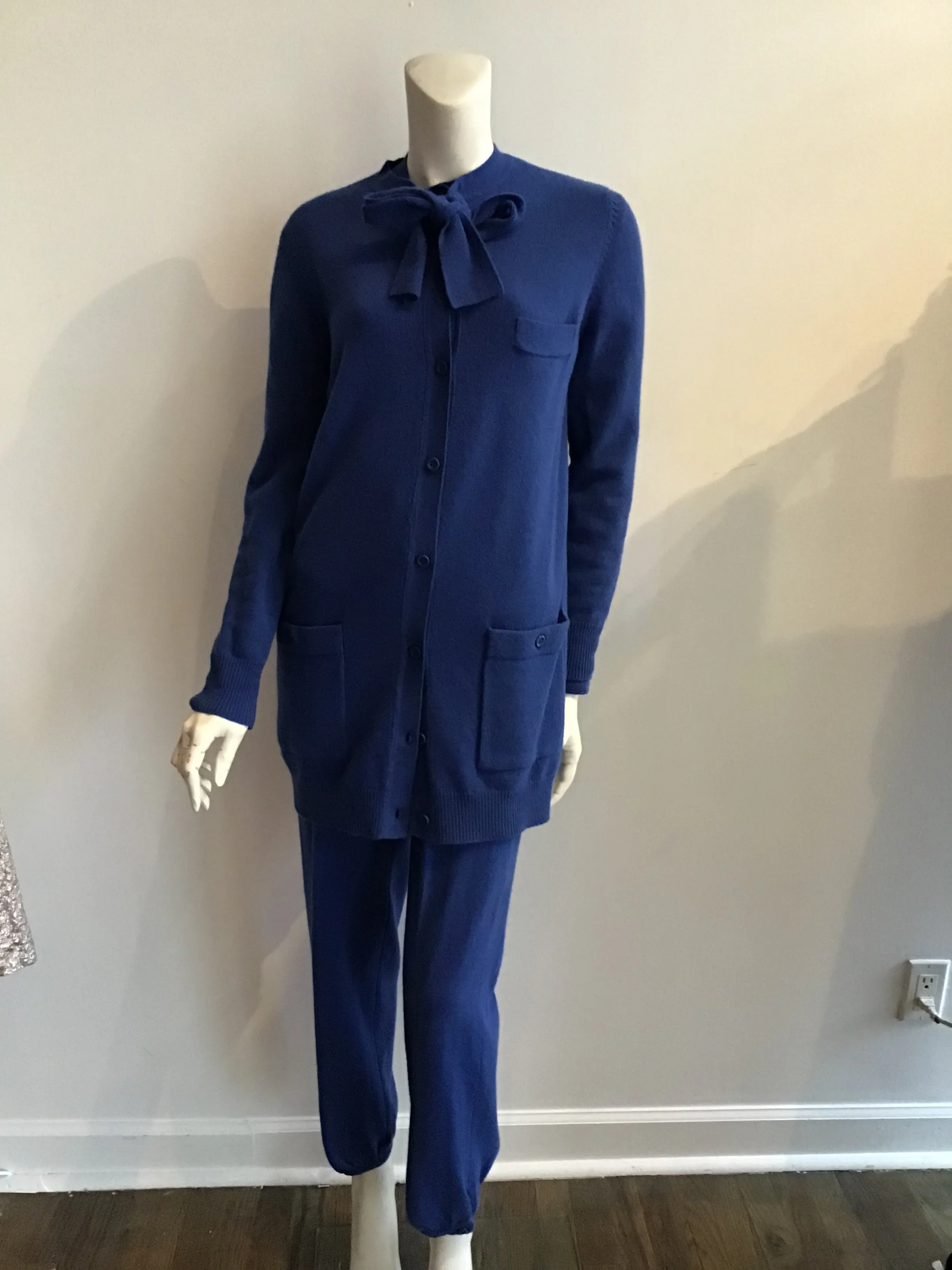 1980's Sonia Rykiel 5pc Blue knit \ Ensemble-size 10