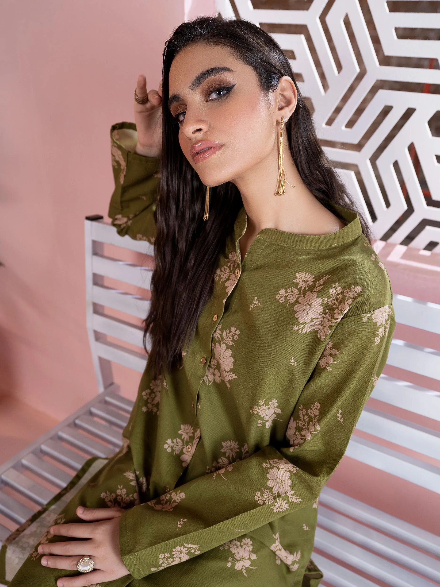 2 Piece Printed Khaddar Suit