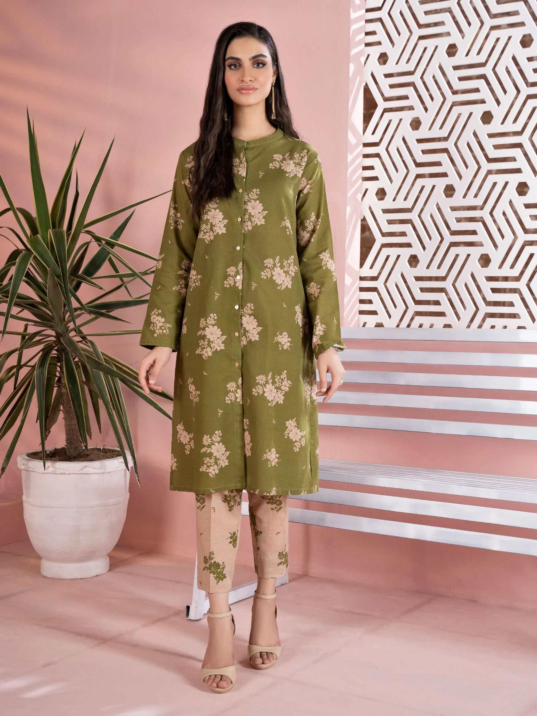 2 Piece Printed Khaddar Suit
