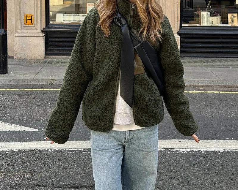 2024 Fall and Winter Fashion Plush Casual Jacket Coat