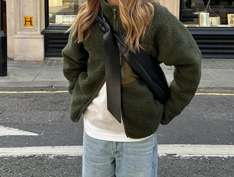 2024 Fall and Winter Fashion Plush Casual Jacket Coat