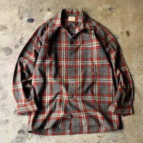 50's～ custom made cora feeley チェック柄ウールシャツ 240209H