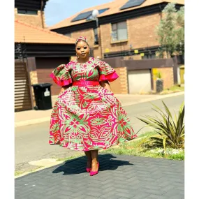 African Print Ankara maxi dress.