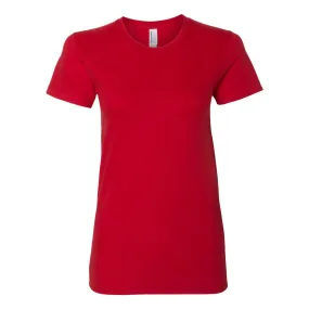 American Apparel Women's Red Fine Jersey Short Sleeve T-Shirt