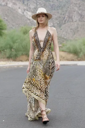 Animal Print Designer Maxi Dress