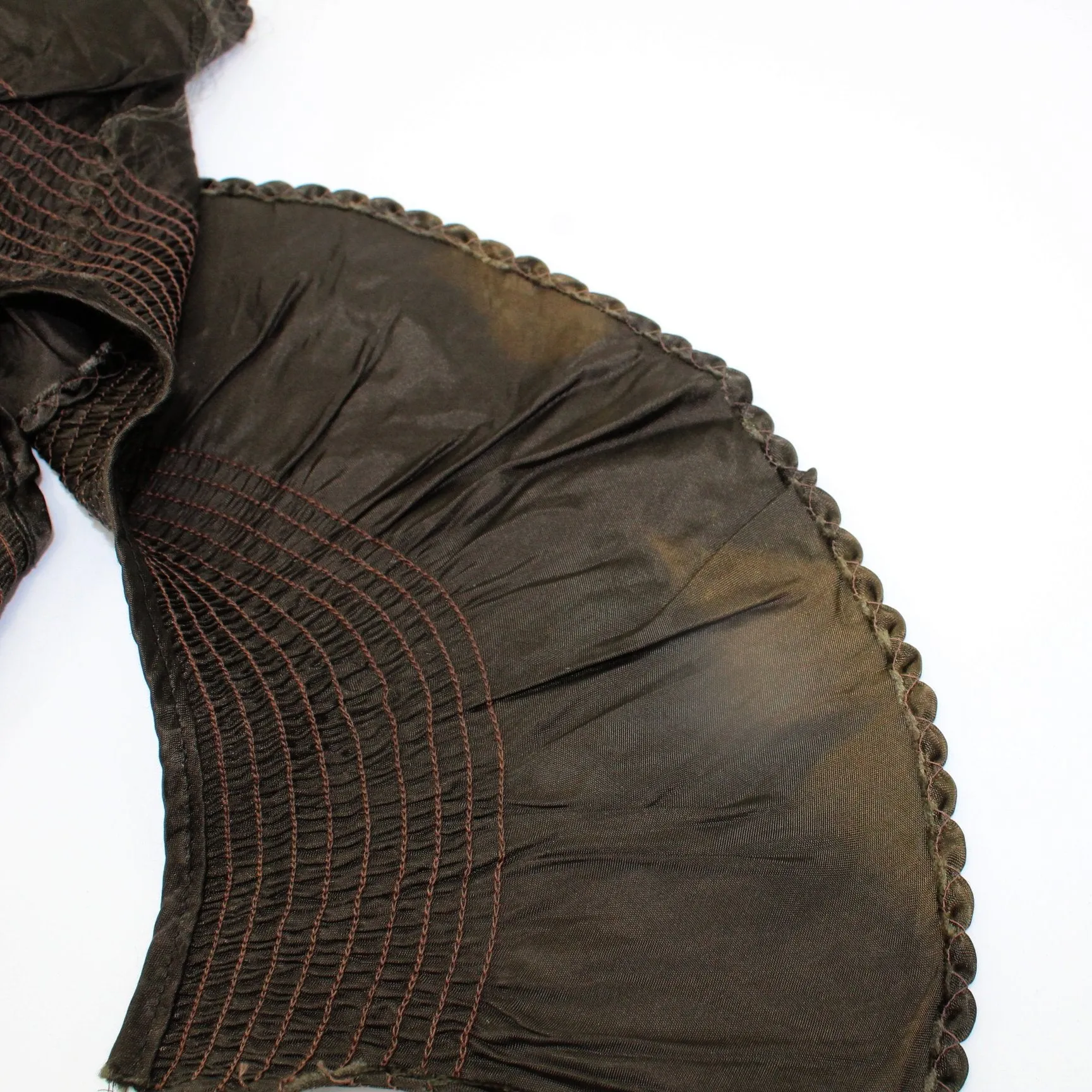 Antique Victorian Long Smocked Ruffle Coat Accessory DIY Trim
