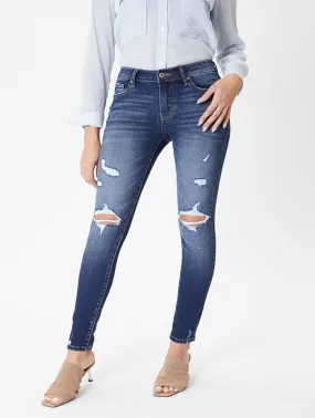 Audrey Mid-Rise Distressed Skinny by KanCan