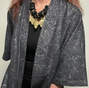 Audrey Swing Coat - One Of A Kind - Luxe silver grey paisley