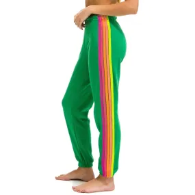 Aviator Nation 5 Stripe Sweatpants in Kelly Green // Neon Pink Yellow