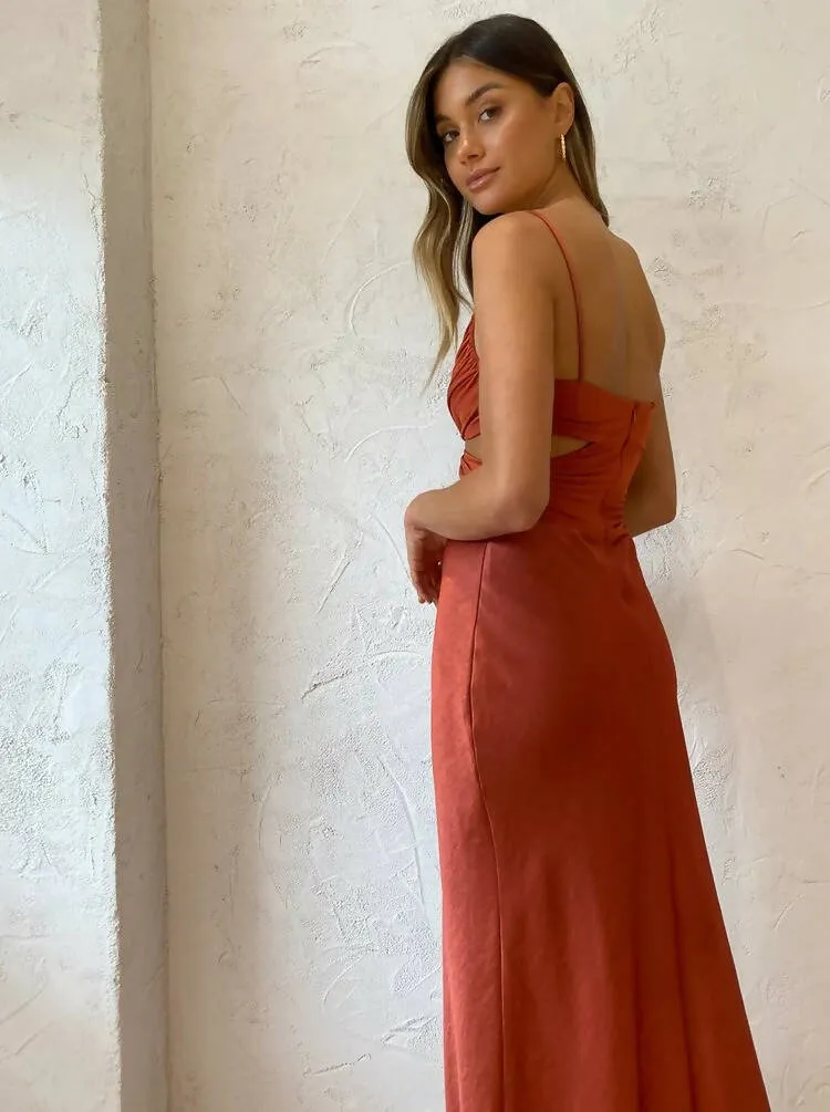 Bec & Bridge Nadia Twist Maxi Dress in Auburn