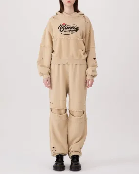 Beige Reversed Block Sweatpants