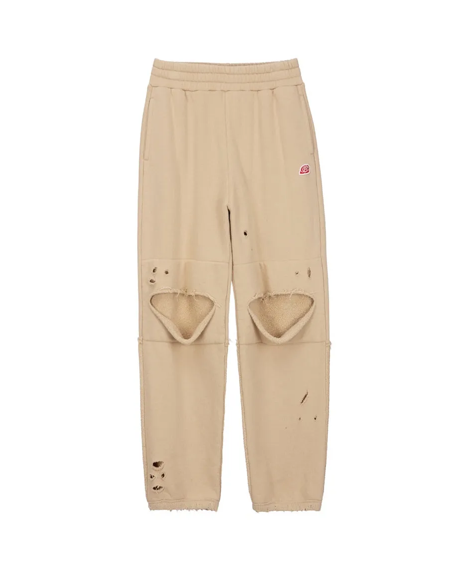 Beige Reversed Block Sweatpants