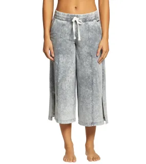 Betsey Johnson Performance Bleach Wash Flare Crop Sweatpants