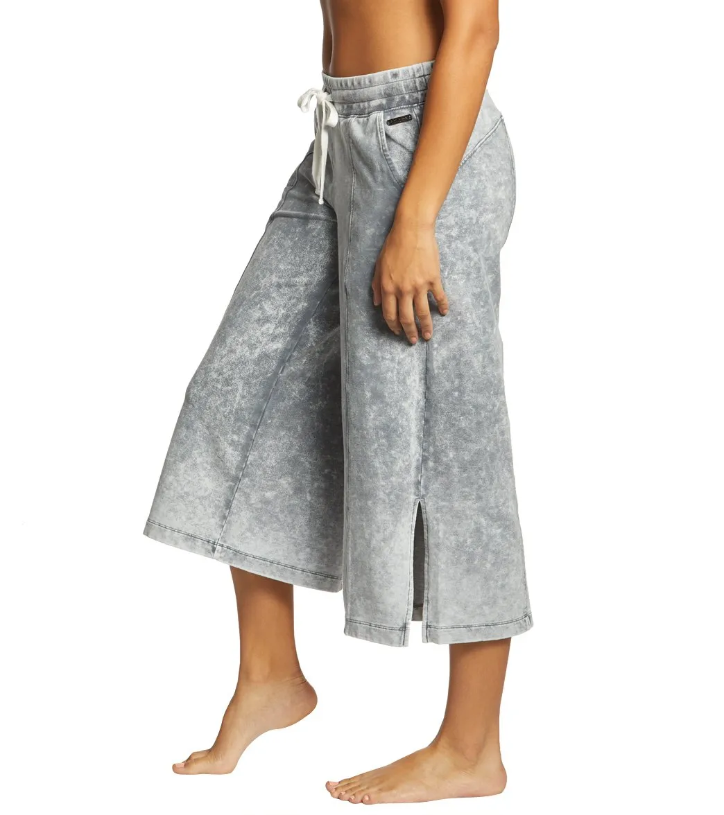 Betsey Johnson Performance Bleach Wash Flare Crop Sweatpants