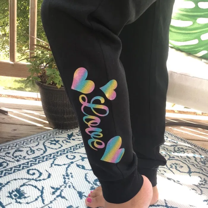 Black Spread the Love Sweatpants