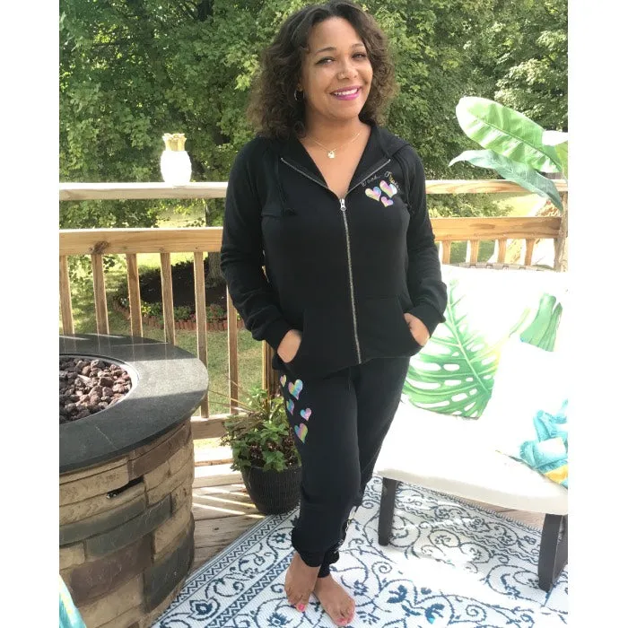 Black Spread the Love Sweatpants