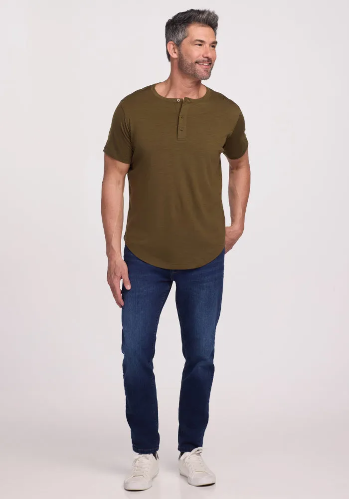 Bronx Henley - Olive Leaf
