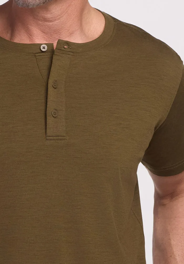 Bronx Henley - Olive Leaf