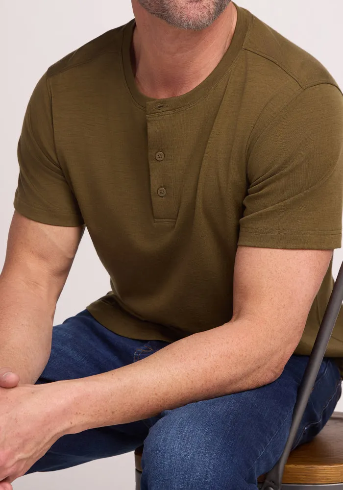 Bronx Henley - Olive Leaf