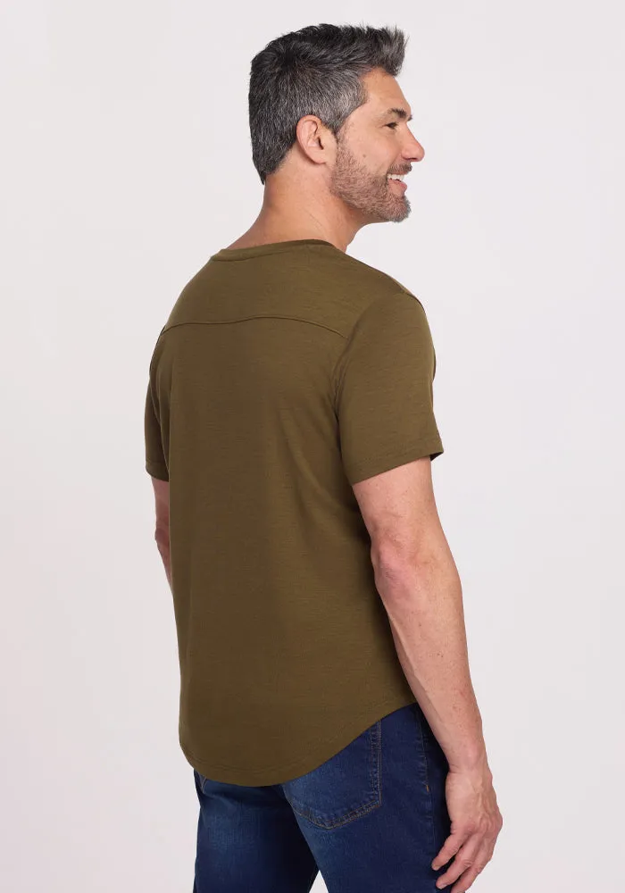 Bronx Henley - Olive Leaf