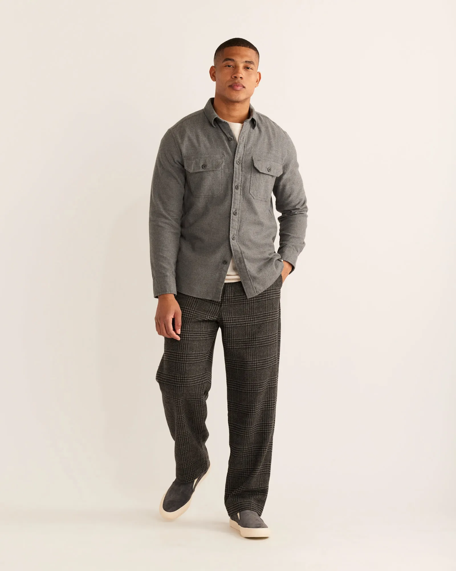 Burnside Flannel Shirt - Charcoal Heather