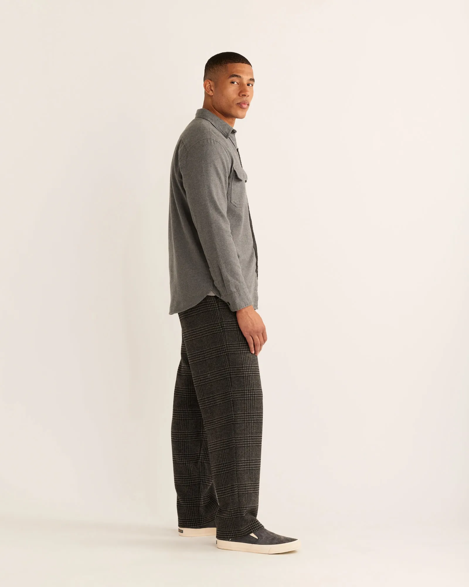 Burnside Flannel Shirt - Charcoal Heather