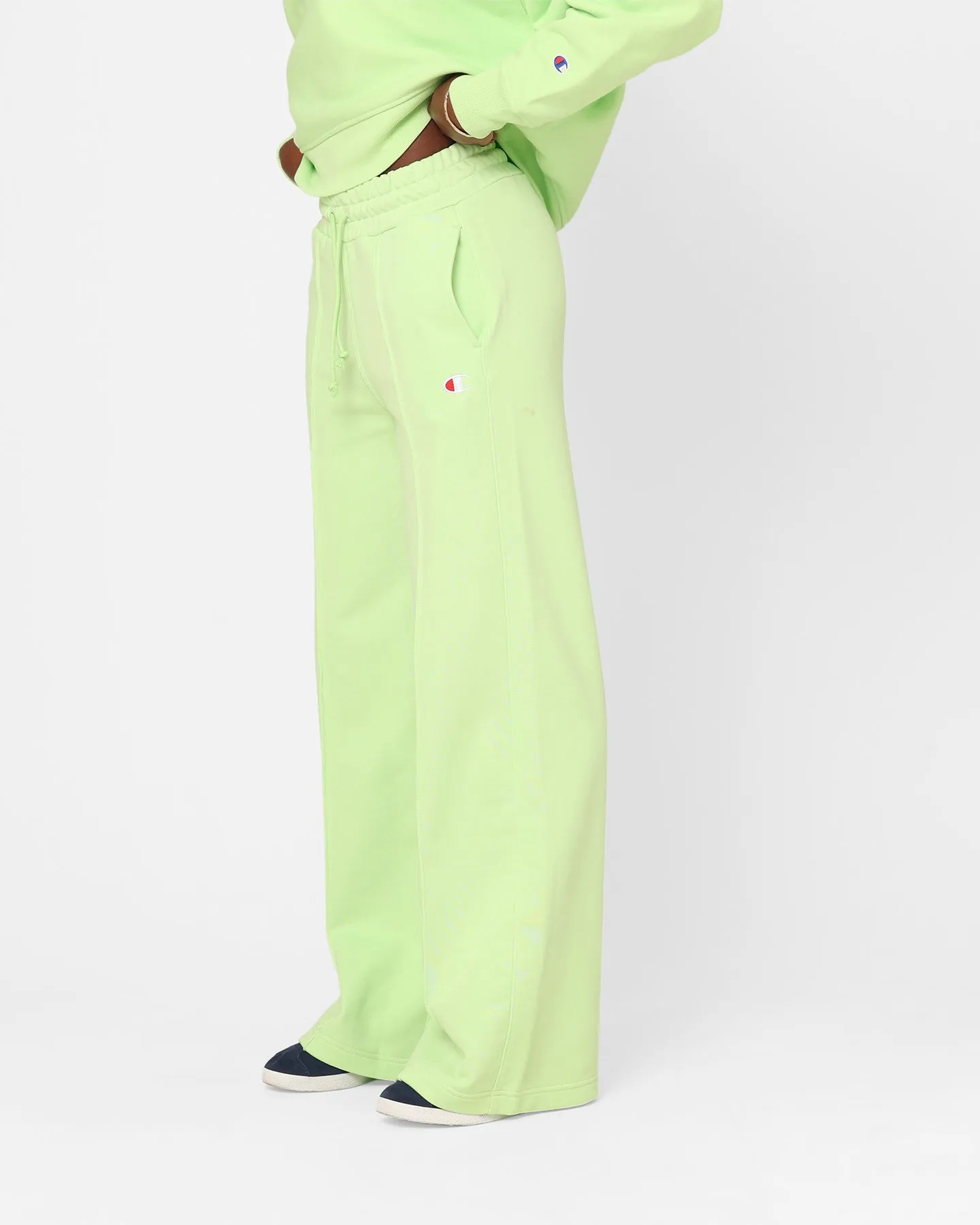 Champion Women's Reverse Weave Small C Wide Leg Joggers Coco Palm