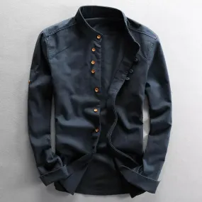 Charcoal Henley Shirt