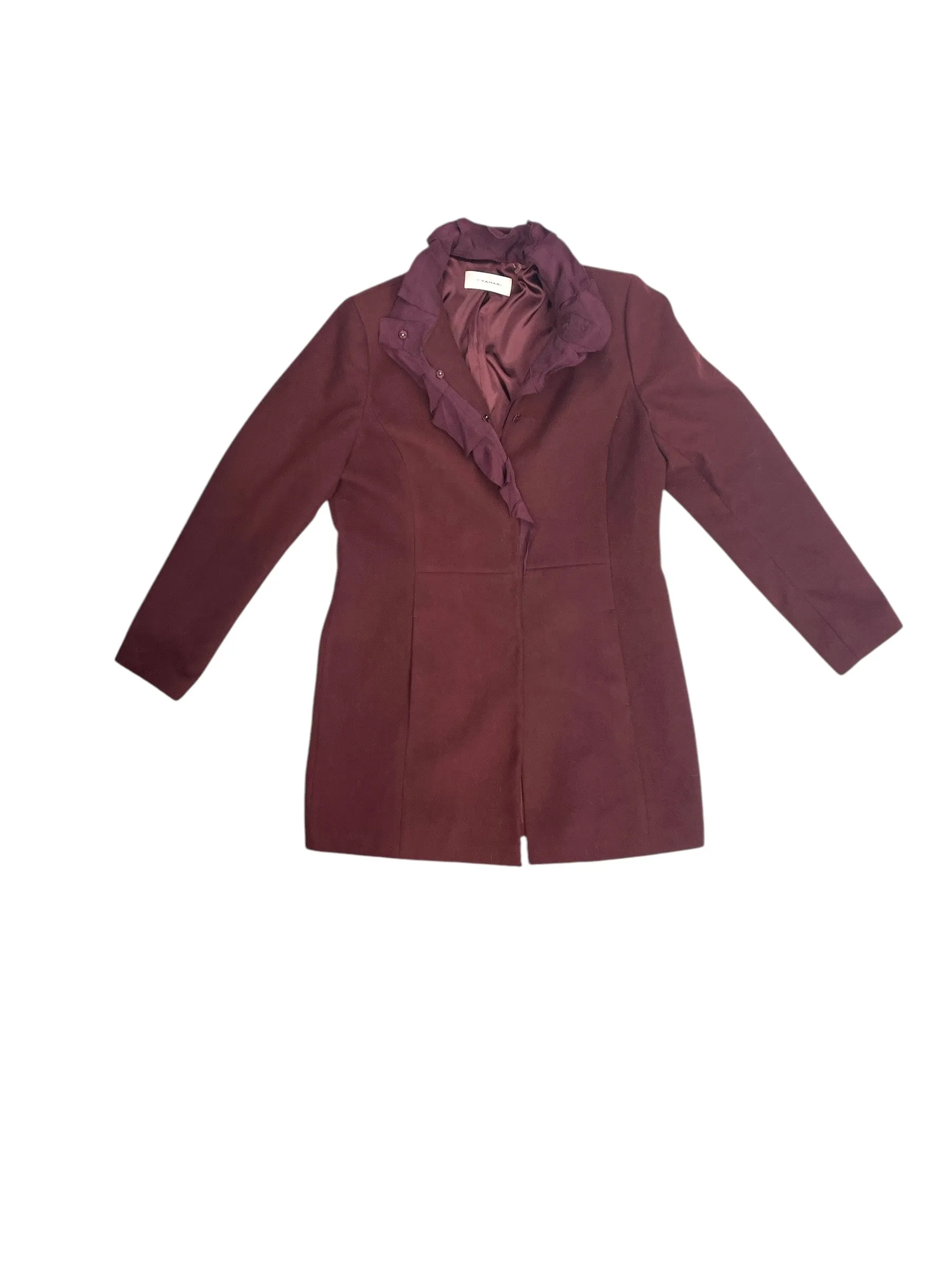 Coat Peacoat By Tahari By Arthur Levine In Purple, Size: L