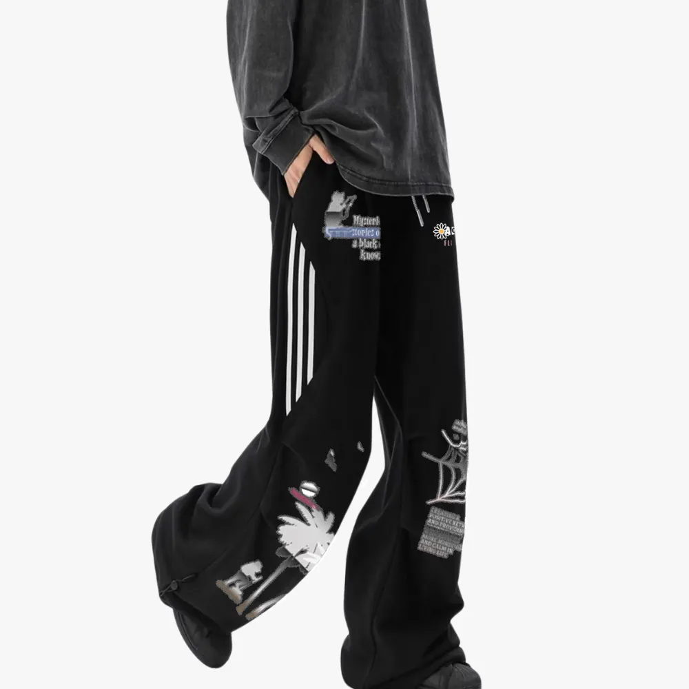 Coconut Tree Print Panel Sweatpants