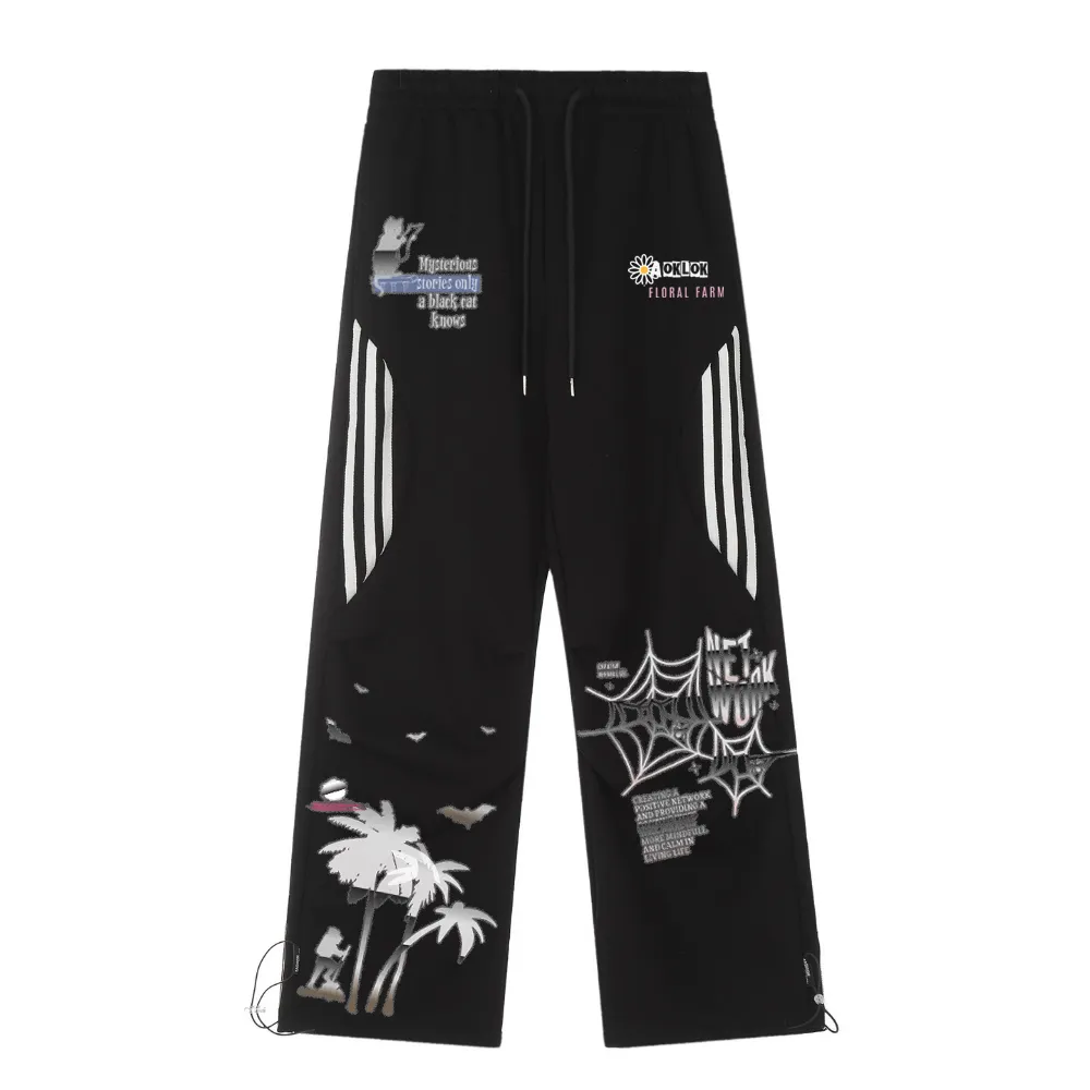 Coconut Tree Print Panel Sweatpants