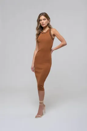 Contrast Stripe Midi Dress