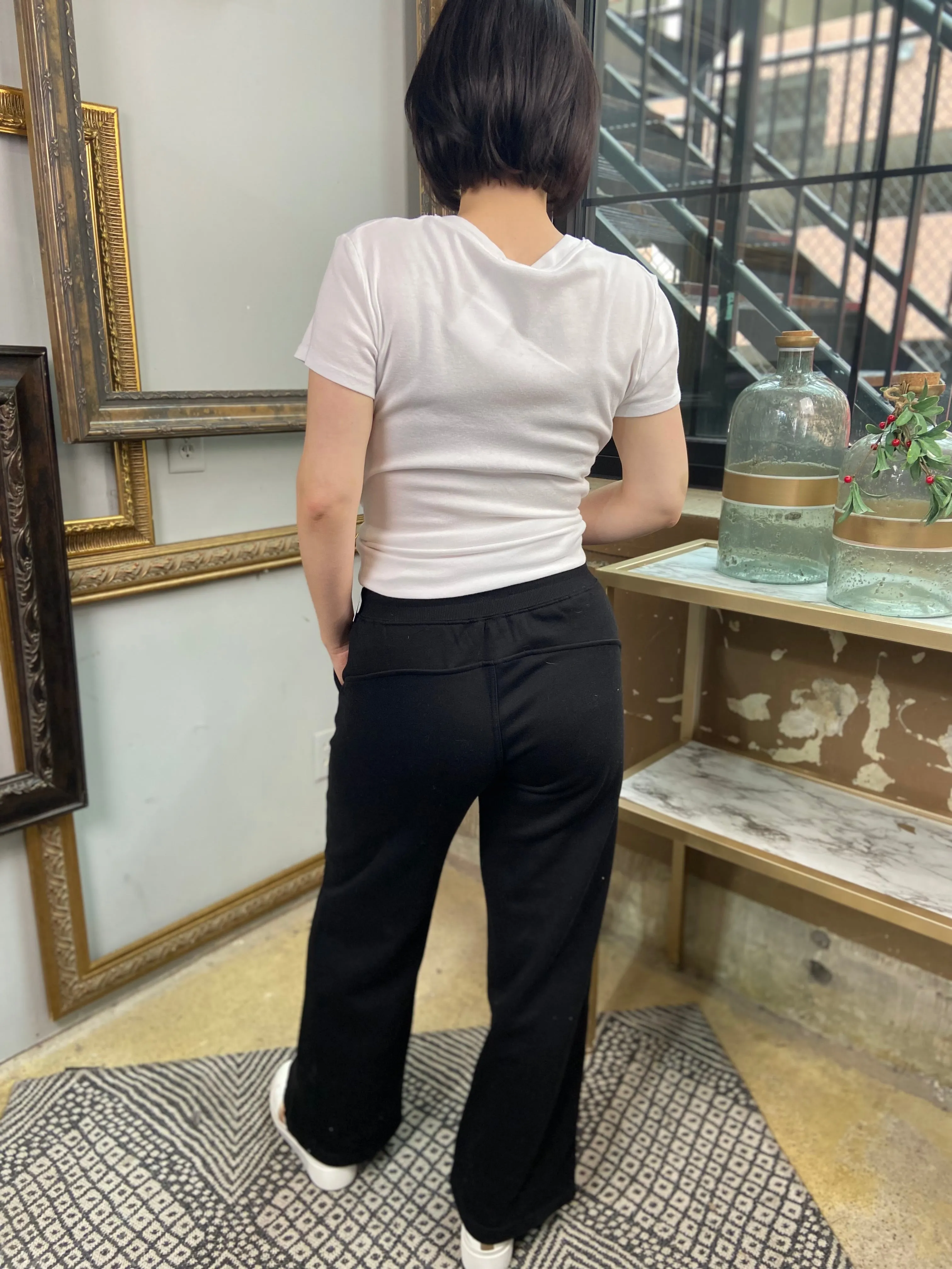 Corey Black Wide Leg Sweatpants
