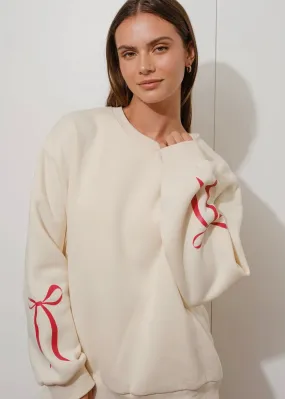 Cozy Girl Oversized Bow Sweatshirt
