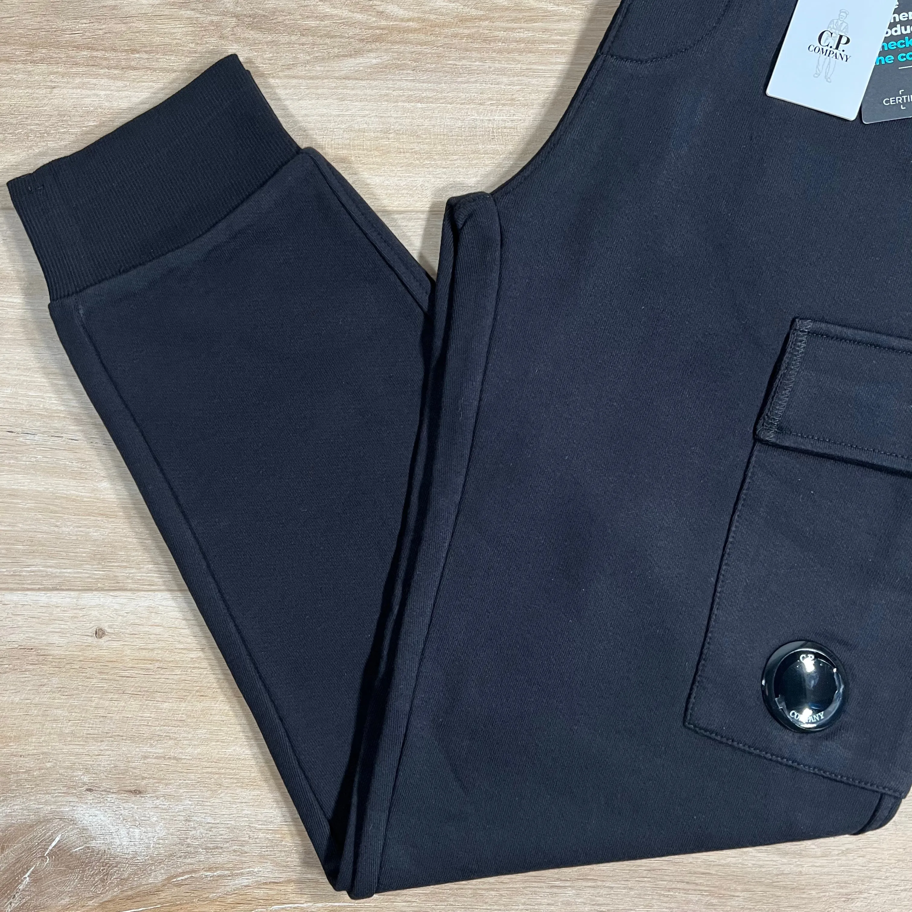C.P. Company Diagonal Raised Sweatpants in Black