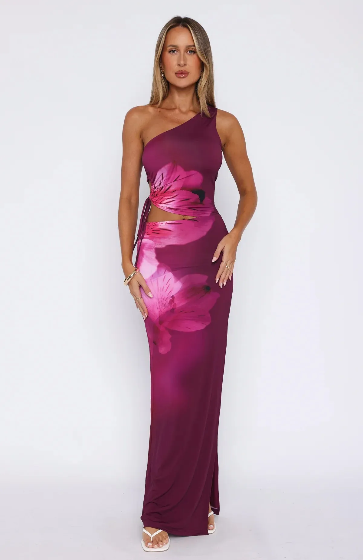Cressida - Romantic Side Split Floral Maxi Dress - Women's