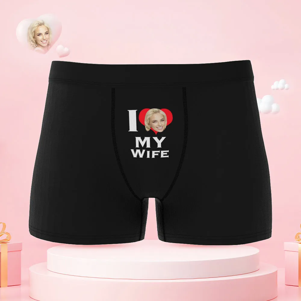 Custom Face Couple Underwear Love Heart Personalized Underwear Valentine's Day Gift