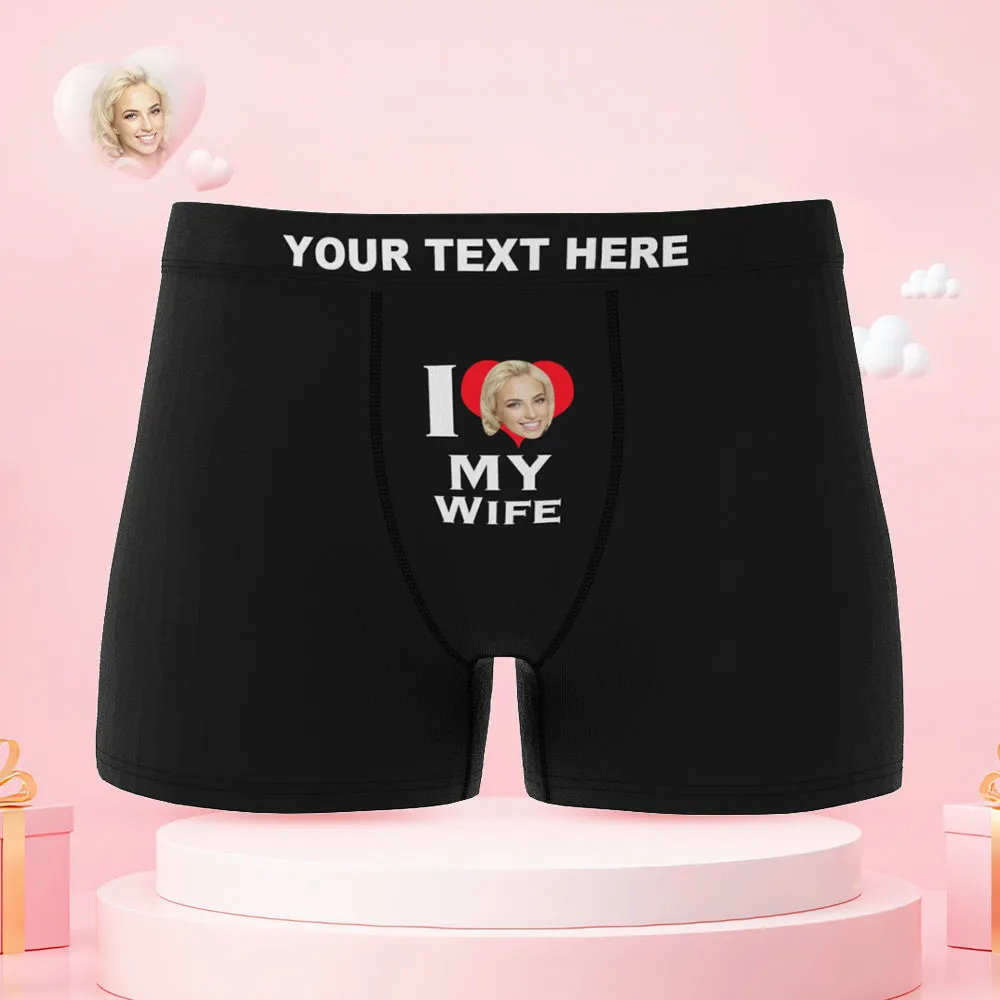 Custom Face Couple Underwear Love Heart Personalized Underwear Valentine's Day Gift