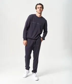 Dark grey bamboo track suit with logo