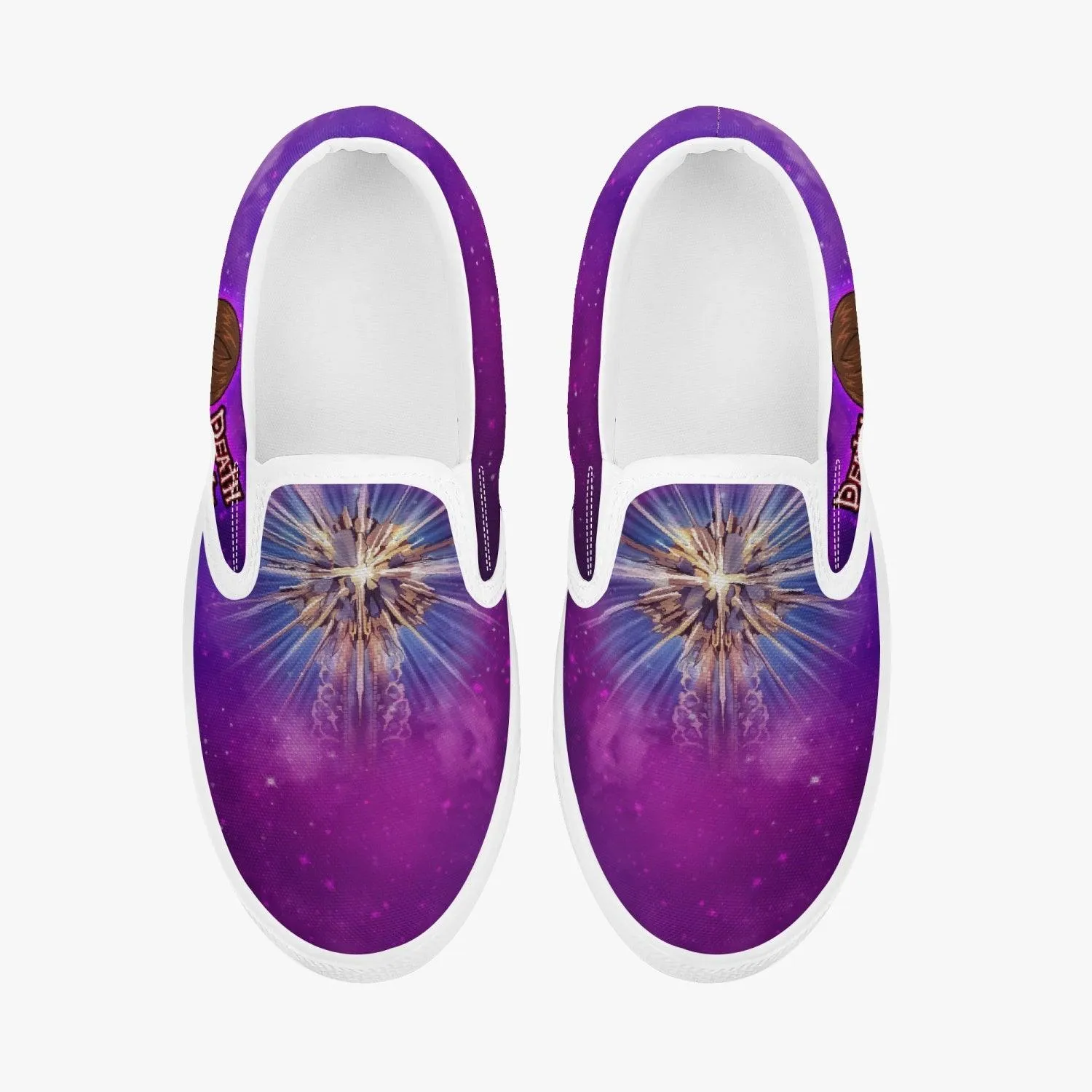Death Note Light Yagami Purple Kids Slip Ons Anime Shoes