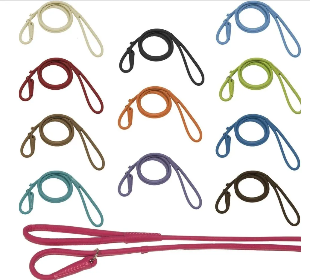Dogline Soft Leather Rolled 6' Slip Leashes