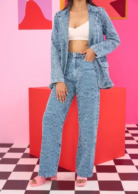 Emily in Paris: Distressed Plaid Jeans