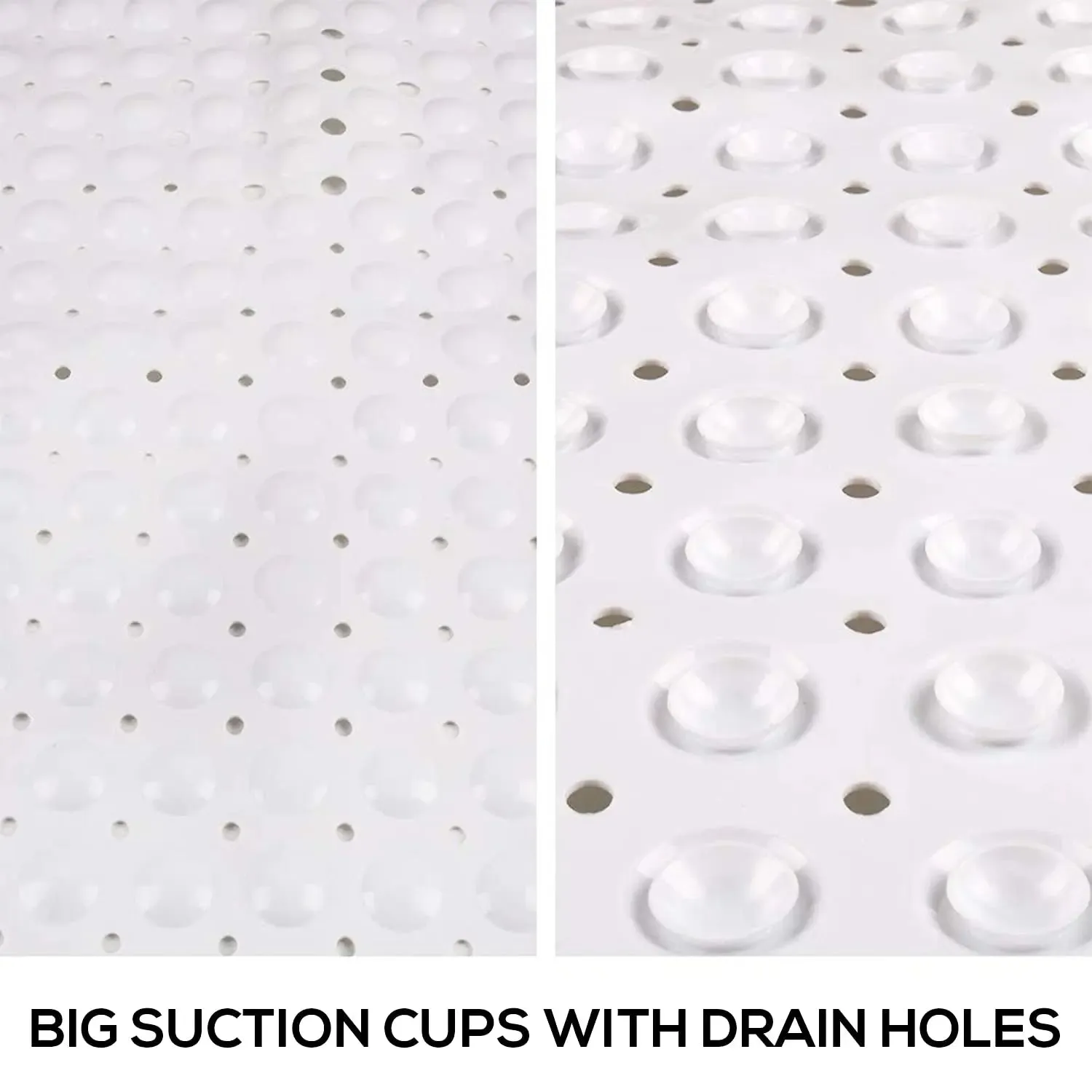 Experia Anti-Slip with Suction Cup Bath Mat, 80x80cm White (Soft-Pebble)