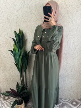 Flower Embroidered Maxi Dress